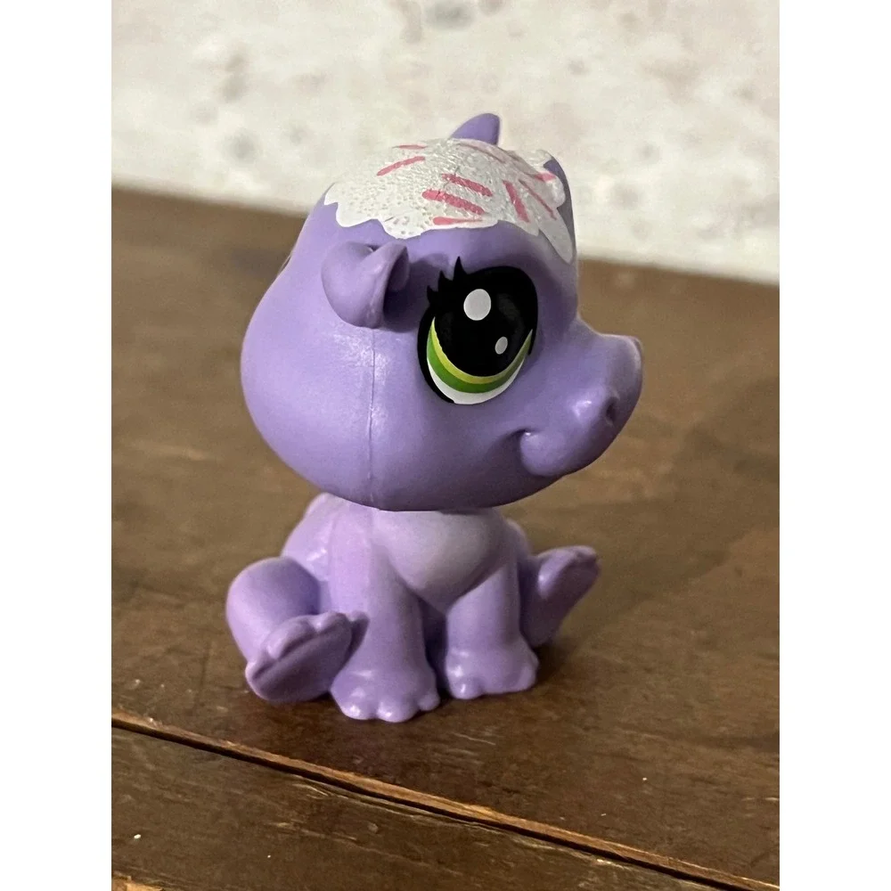 Hasbro Littlest Pet Shop LPS Purple Hippopotamus #3-158 Glittery Icing Sprinkles